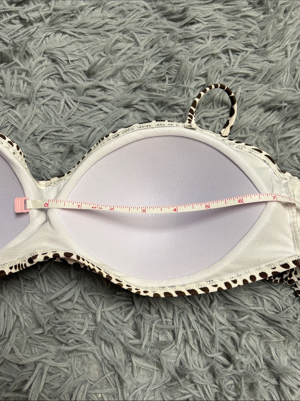Brown and Off-White Polka Dot Ruched Bikini Top - Picture 14 of 16